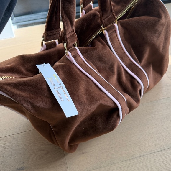 Stoney Clover Lane SCL x Juicy couture collab duffel bag velour brown BNWT $308